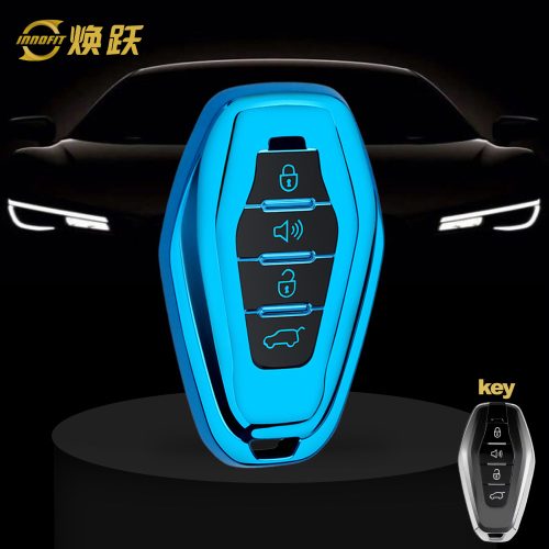 CRE1T1-Black Glue Style-Blue Plating- Car Key Cover For Chery