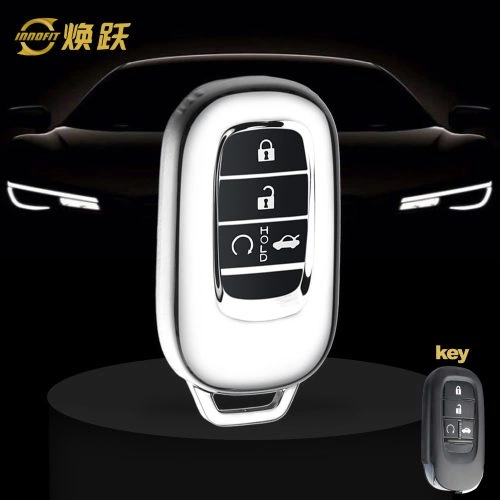 HOB1T1-Black Glue Style-Silver Plating- Car Key Cover For Honda