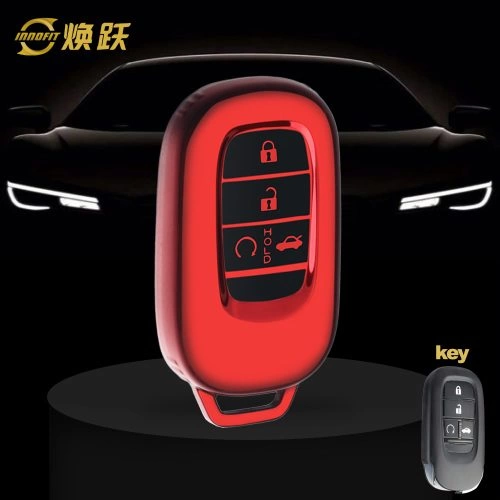 HOB1T1-Black Glue Style-Red Plating- Car Key Cover For Honda