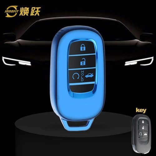 HOB1T1-Black Glue Style-Blue Plating- Car Key Cover For Honda
