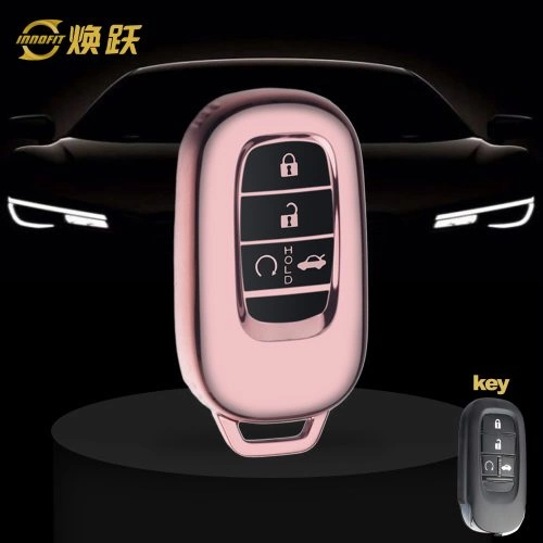 HOB1T1-Black Glue Style-Rose Gold Plating- Car Key Cover For Honda