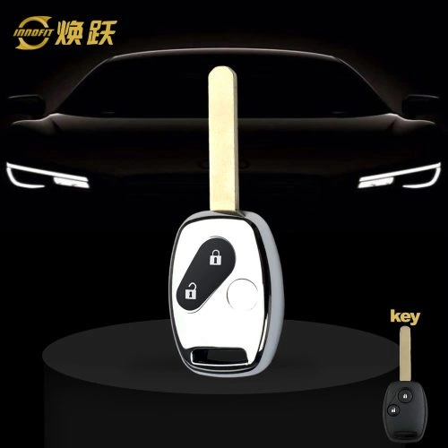 HON2T1-Black Glue Style-Silver Plating- Car Key Cover For Honda
