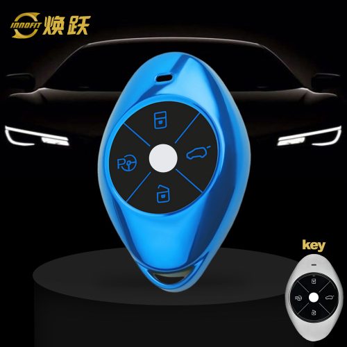 XPB1T1-Black Glue Style-Blue Plating- Car Key Cover For XPENG