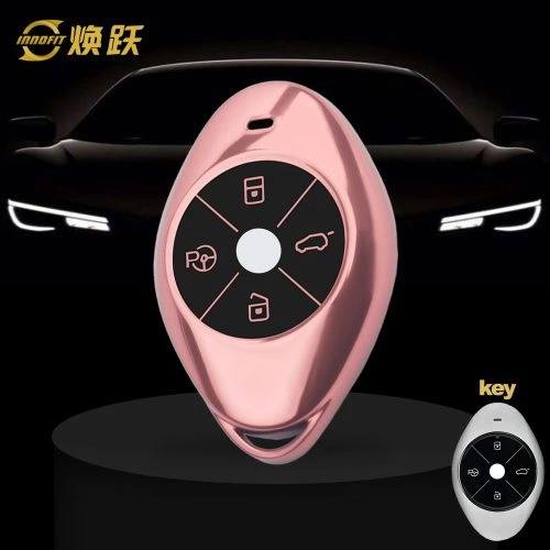 XPB1T1-Black Glue Style-Rose Gold Plating- Car Key Cover For XPENG
