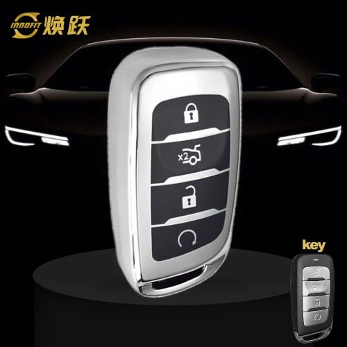 CHD1T1-Black Glue Style-Silver Plating- Car Key Cover For CHANGAN