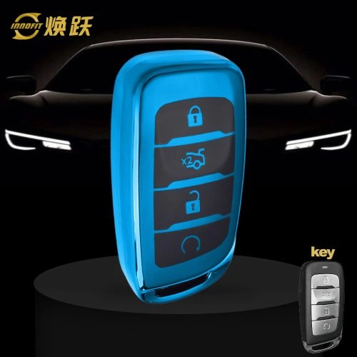 CHD1T1-Black Glue Style-Blue Plating- Car Key Cover For CHANGAN