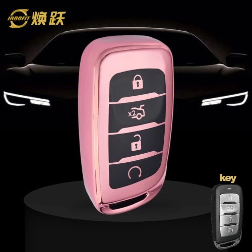 CHD1T1-Black Glue Style-Rose Gold Plating- Car Key Cover For CHANGAN