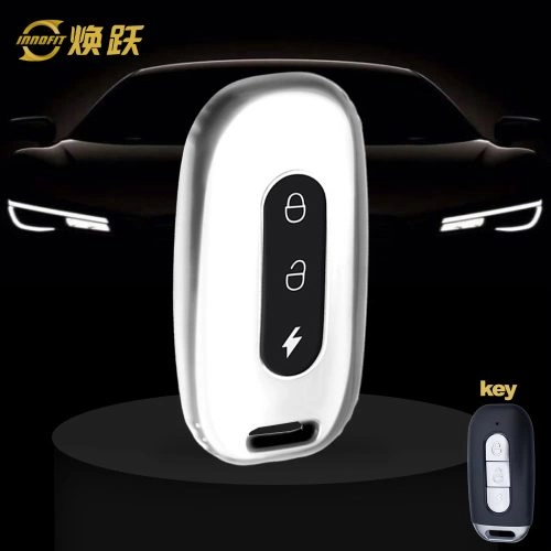 AAA1T1-Black Glue Style-Silver Plating- Car Key Cover For Aima