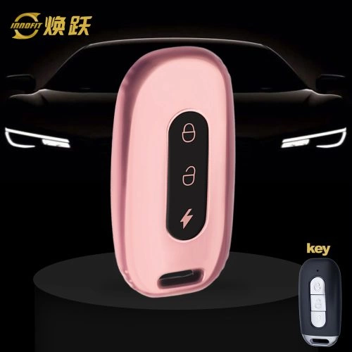 AAA1T1-Black Glue Style-Rose Gold Plating- Car Key Cover For Aima