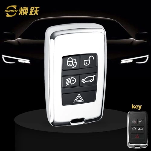 LAB1T1-Black Glue Style-Silver Plating- Car Key Cover For Landrover