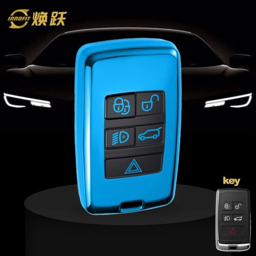 LAB1T1-Black Glue Style-Blue Plating- Car Key Cover For Landrover