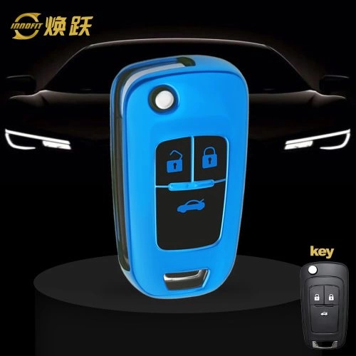 BUE1T1-Black Glue Style-Blue Plating- Car Key Cover For Buick