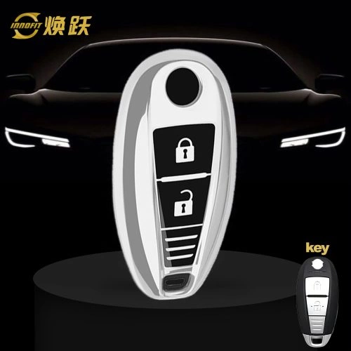 SUA1T1-Black Glue Style-Silver Plating- Car Key Cover For Suzuki