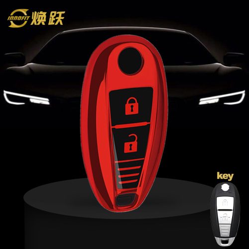 SUA1T1-Black Glue Style-Red Plating- Car Key Cover For Suzuki