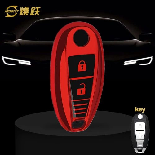 SUA1T1-Black Glue Style-Red Plating- Car Key Cover For Suzuki