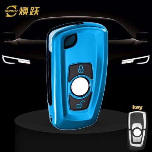 VEC1T1-Black Glue Style-Blue Plating- Car Key Cover For Venucia