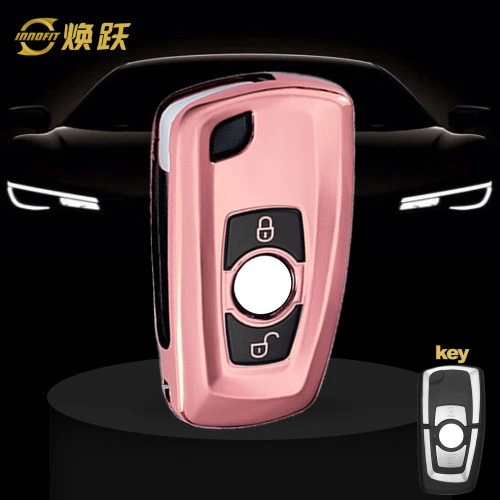 VEC1T1-Black Glue Style-Rose Gold Plating- Car Key Cover For Venucia