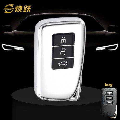 LEA1T1-Black Glue Style-Silver Plating- Car Key Cover For Lexus