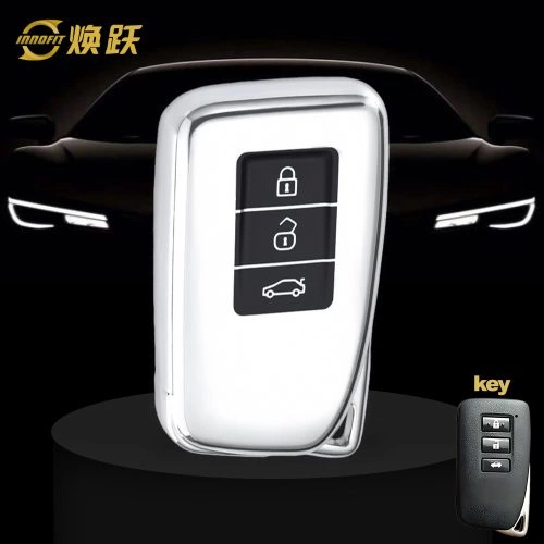 LEA1T1-Black Glue Style-Silver Plating- Car Key Cover For Lexus