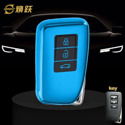 LEA1T1-Black Glue Style-Blue Plating- Car Key Cover For Lexus