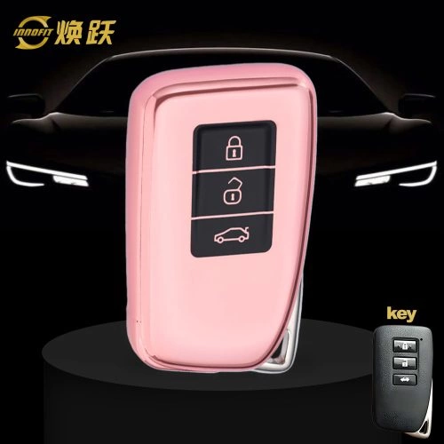 LEA1T1-Black Glue Style-Rose Gold Plating- Car Key Cover For Lexus