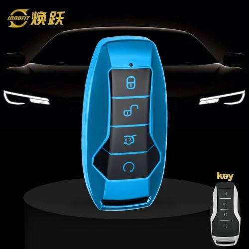 BYA1T1-Black Glue Style-Blue Plating- Car Key Cover For BYD