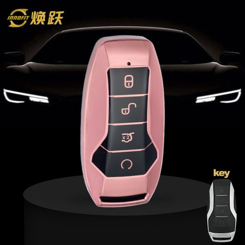 BYA1T1-Black Glue Style-Rose Gold Plating- Car Key Cover For BYD