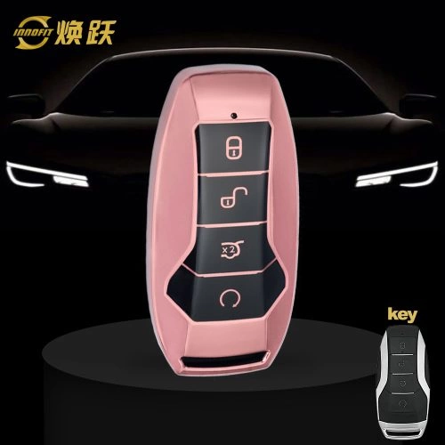 BYA1T1-Black Glue Style-Rose Gold Plating- Car Key Cover For BYD