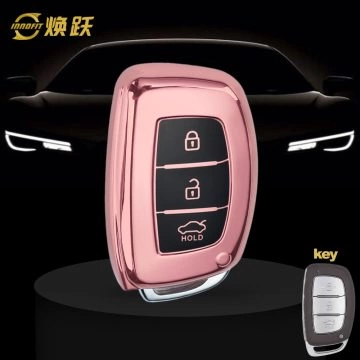 HYD2T1-Black Glue Style-Rose Gold Plating- Car Key Cover For Hyundai