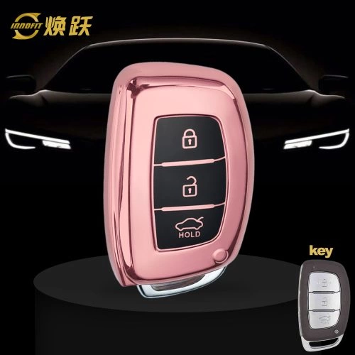 HYD2T1-Black Glue Style-Rose Gold Plating- Car Key Cover For Hyundai
