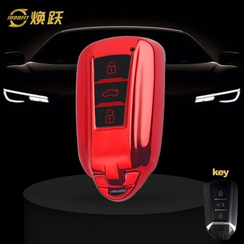 VED1T1-Black Glue Style-Red Plating- Car Key Cover For Venucia
