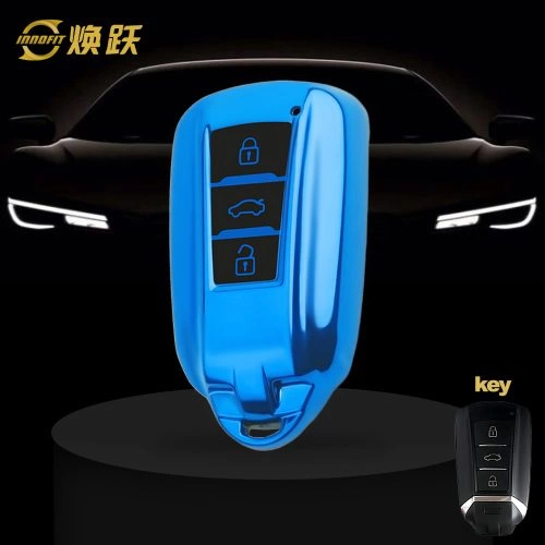 VED1T1-Black Glue Style-Blue Plating- Car Key Cover For Venucia
