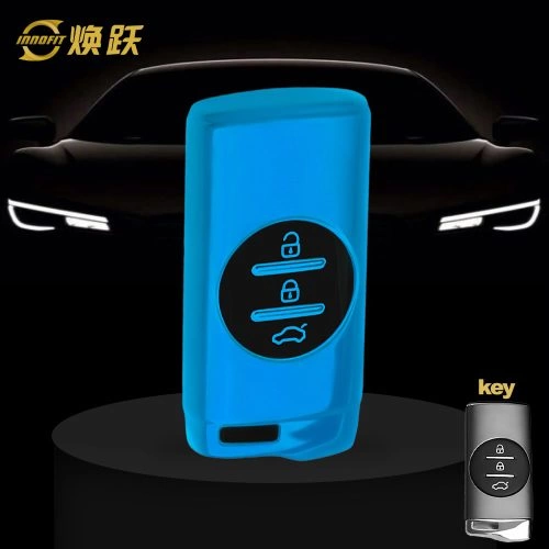 CRD1T1-Black Glue Style-Blue Plating- Car Key Cover For Chery