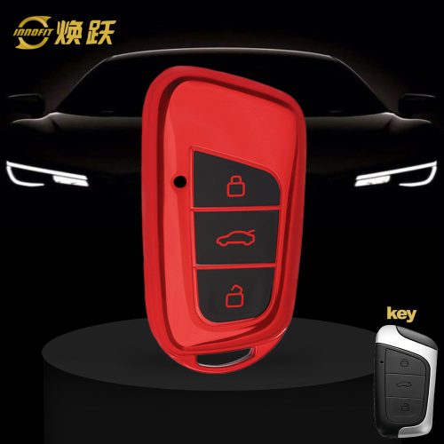 CRB1T1-Black Glue Style-Red Plating- Car Key Cover For Chery