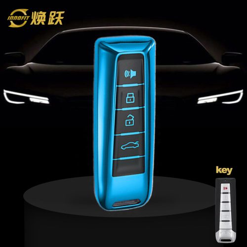 WYA1T1-Black Glue Style-Blue Plating- Car Key Cover For WEY