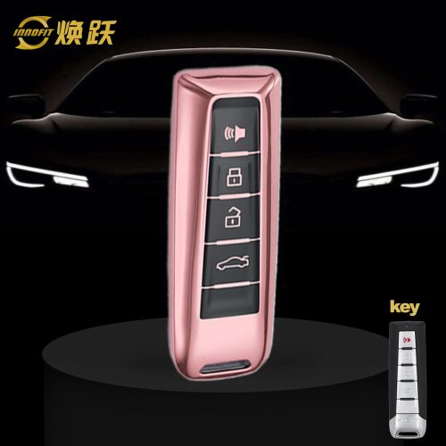 WYA1T1-Black Glue Style-Rose Gold Plating- Car Key Cover For WEY