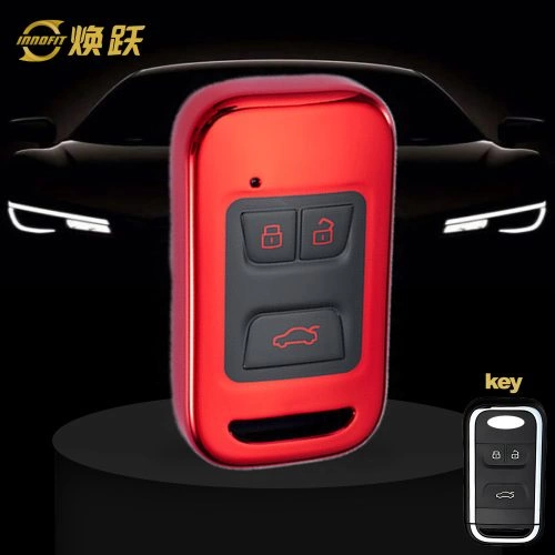CRA1T1-Black Glue Style-Red Plating- Car Key Cover For Chery
