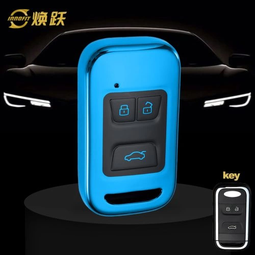CRA1T1-Black Glue Style-Blue Plating- Car Key Cover For Chery