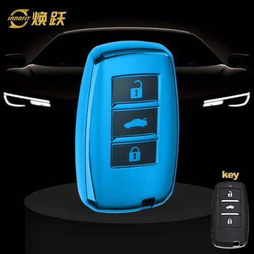 CHA1T1-Black Glue Style-Blue Plating- Car Key Cover For CHANGAN