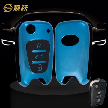 HYG2T1-Black Glue Style-Blue Plating- Car Key Cover For Hyundai