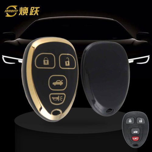 CEP1T1-Black-Gold Plating- Car Key Cover For Chevrolet Cadillac GMC