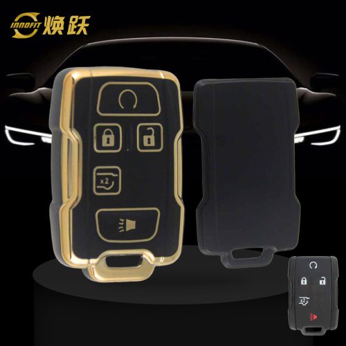 CEC2T1-Black-Gold Plating- Car Key Cover For Chevrolet GMC