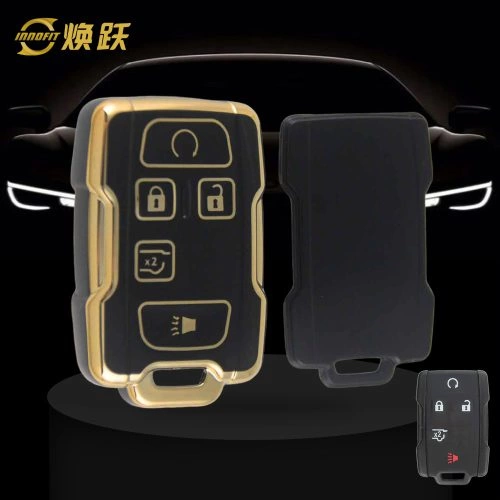 CEC2T1-Black-Gold Plating- Car Key Cover For Chevrolet GMC