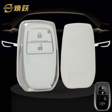TOC2T1-White-Silver Plating- Car Key Cover For Toyota