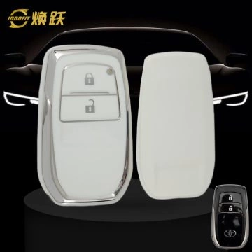 TOC2T1-White-Silver Plating- Car Key Cover For Toyota