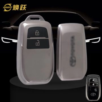 TOC2T1-Black-Metal Gray Plating- Car Key Cover For Toyota