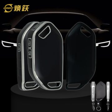 KIJ1T1-Black-Silver Plating- Car Key Cover For Kia