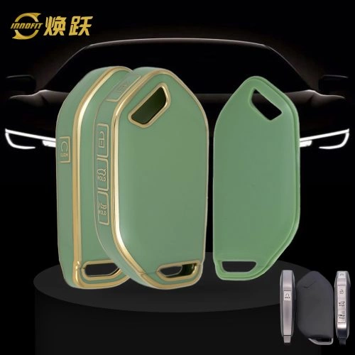 KIJ2T1-Green-Gold Plating- Car Key Cover For Kia