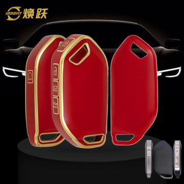 KIJ2T1-Red-Gold Plating- Car Key Cover For Kia