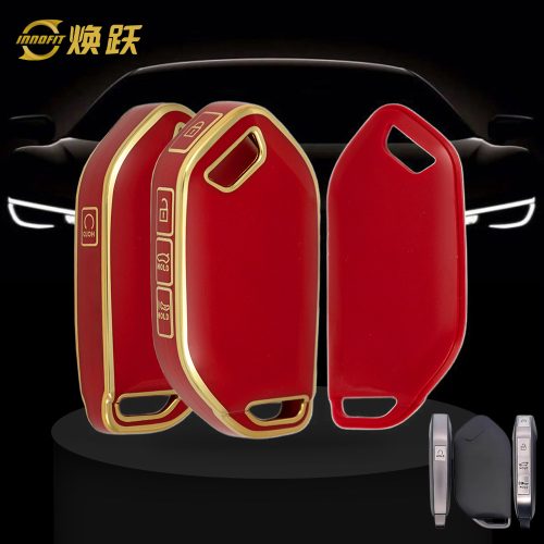KIJ2T1-Red-Gold Plating- Car Key Cover For Kia